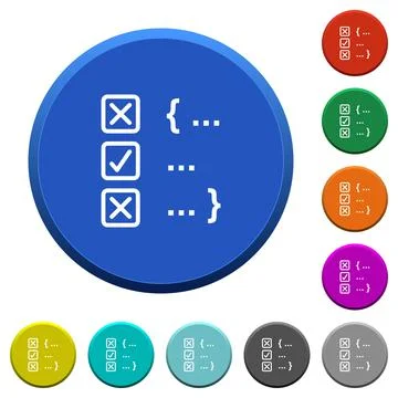 Source code checking beveled buttons Stockillustratie