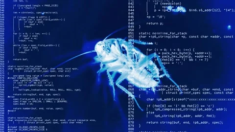 Source code cockroach huge scrolling Stock Footage 278366628