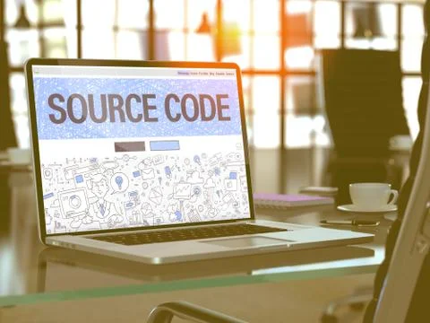 Source Code - Concept on Laptop Screen Stock Illustration