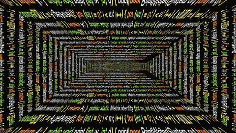 Source code corridor matrix block scroll Stock Footage 82952730