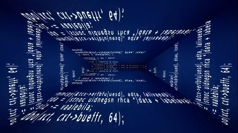 Source code corridor matrix deep blue yi Stock Footage 82956554