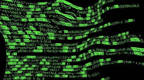 Source code crypto big characters distorted Video stock 45650962