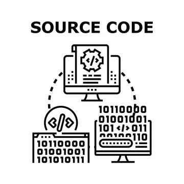 Source code development and programming process Stockillustratie