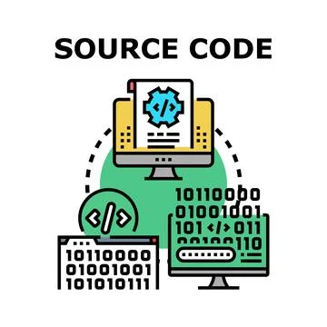 Source code development and programming process Stock Illustration