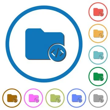 Source code directory icons with shadows and outlines Stock Illustration