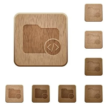 Source code directory wooden buttons Illustration
