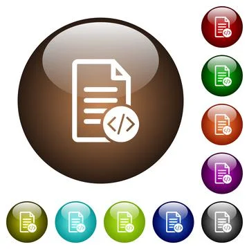 Source code document color glass buttons Illustration