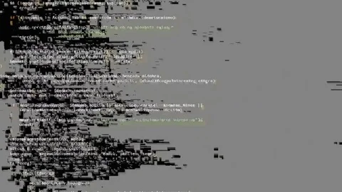 Source code glitch grey mess Stock Footage 73307918