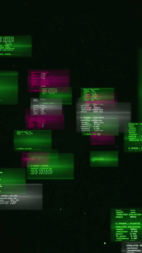 Source code glory translucent artificial intelligence vertical Vídeos de archivo 344687492