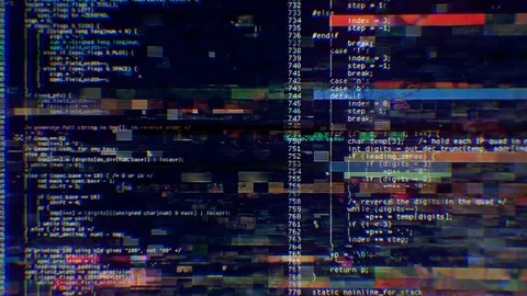 Source code hard glitch simple small double Stock Footage 99081276
