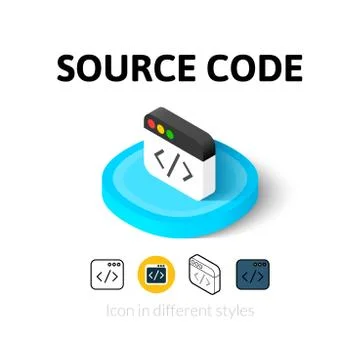 Source code icon in different style 스톡 일러스트