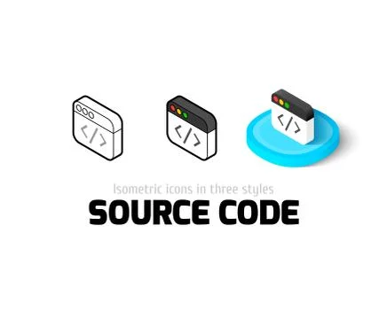 Source code icon in different style Stock Illustration