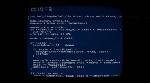 Source code inside tv scrambled 8-bit Video stock 55531783