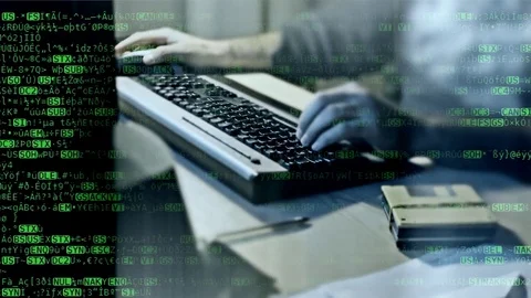 Source code man crypto slow Stock Footage 79108602