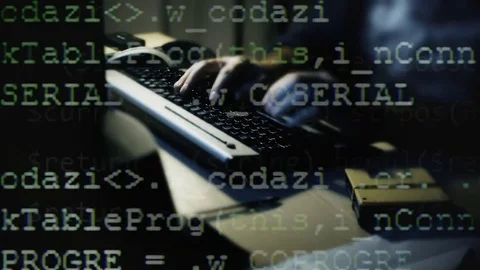 Source code man data sequence flat Stock Footage 79115475