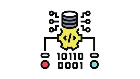 Source code management color icon animation Stock Footage 326105283