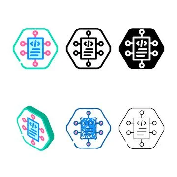 Source code management color icon vector styleset Ilustración de archivo