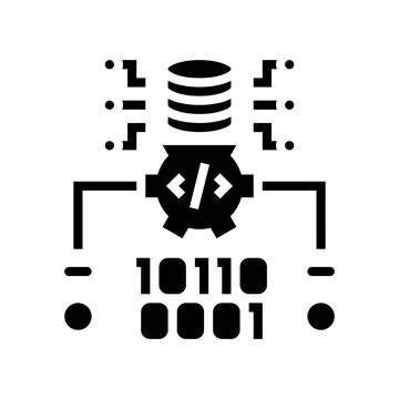 Source code management glyph icon vector illustration Illustrazione stock