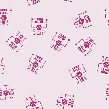 Source code management glyph seamless pattern Stock Illustration