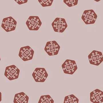 Source code management glyph vector seamless pattern Stock Illustration