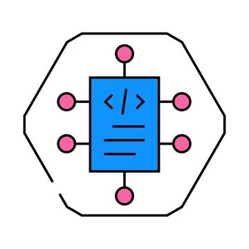Source code management icon color illustration Stock Illustration