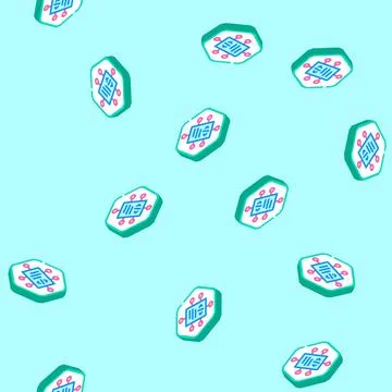 Source code management isometric icon seamless pattern Stock Illustration