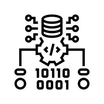 Source code management line icon vector illustration Stock Illustration