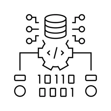 Source code management line icon vector illustration Stock Illustration