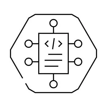 Source code management line icon vector illustration Stock Illustration