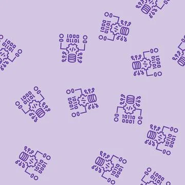 Source code management line seamless pattern Stock Illustration