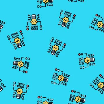 Source code management vector seamless pattern Stock Illustration