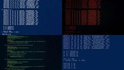 Source code mixed terminals 4k Video stock 83041136