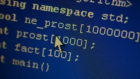 Source code on the monitor screen. | Stock Video | Pond5