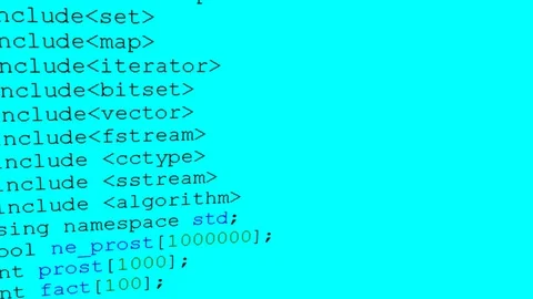 Source code on the monitor screen. Stock Footage 81495536