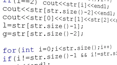 Source code on the monitor screen. Stock Footage 81495920