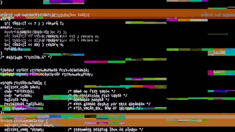 Source code obfuscated glitch nasty Stock Footage 98835195