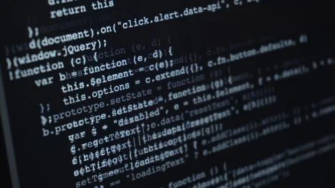 Source code or HTML code on screen of computer Foto stock