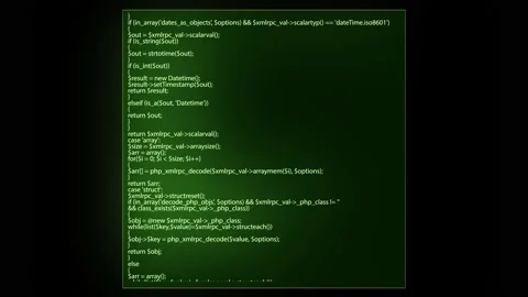 Source code programming screen text scrolling animation Stock Footage 150140943