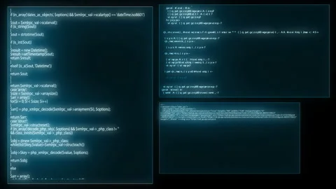 Source code programming screen text scrolling animation Stock Footage 150141652