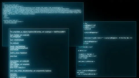 Source code programming screen text scrolling animation Stock Footage 150141655