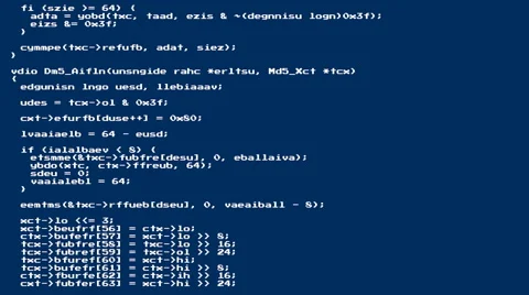 Source code scrambled 8-bit scrolling Stock Footage 45010491