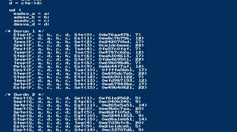 Source code scrambled 8-bit scrolling 4K Stock Footage 45094550