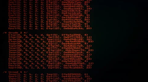 Source code scrambled 8-bit scrolling scarlet Video stock 67627413