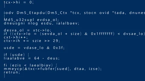 Source code scrambled crypto scrolling Stock Footage 45010968