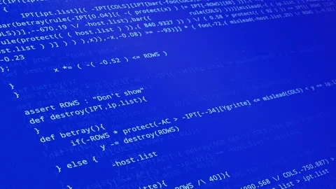 Source code scrolling 4K Animation. Program code hacking process Stock Footage 132899665