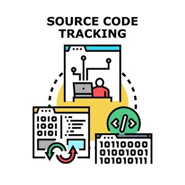 Source code tracking process for software development イラスト素材