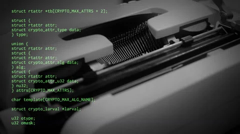 Source code typewriter Video stock 36753845