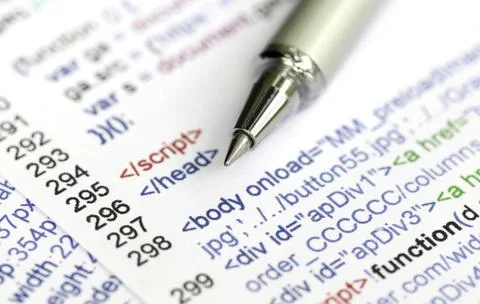 Source code of a website Stockfoto's