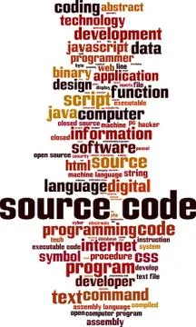 Source code word cloud Stock Illustration