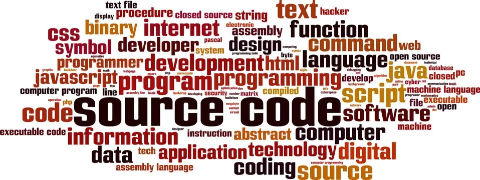 Source code word cloud Stock Illustration